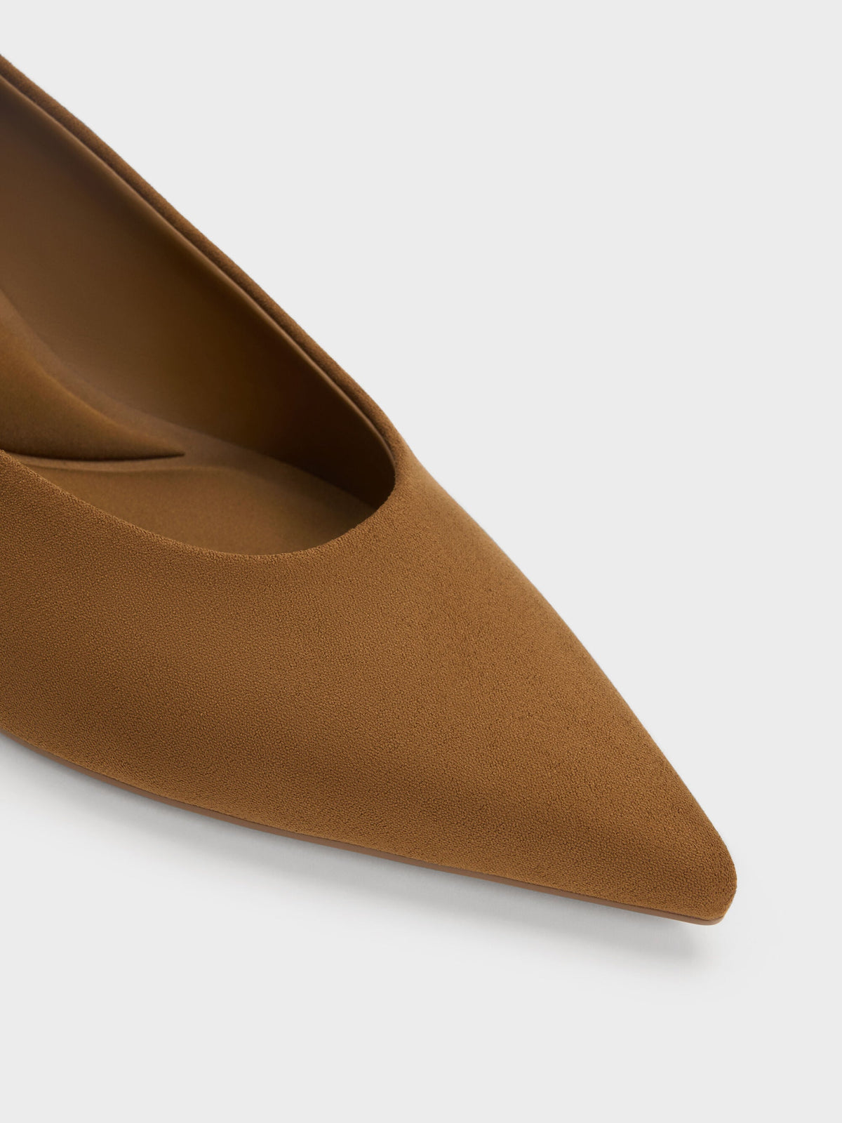 CHARLES & KEITH Discount / Emelia Faux Suede Kitten Heels - Camel
