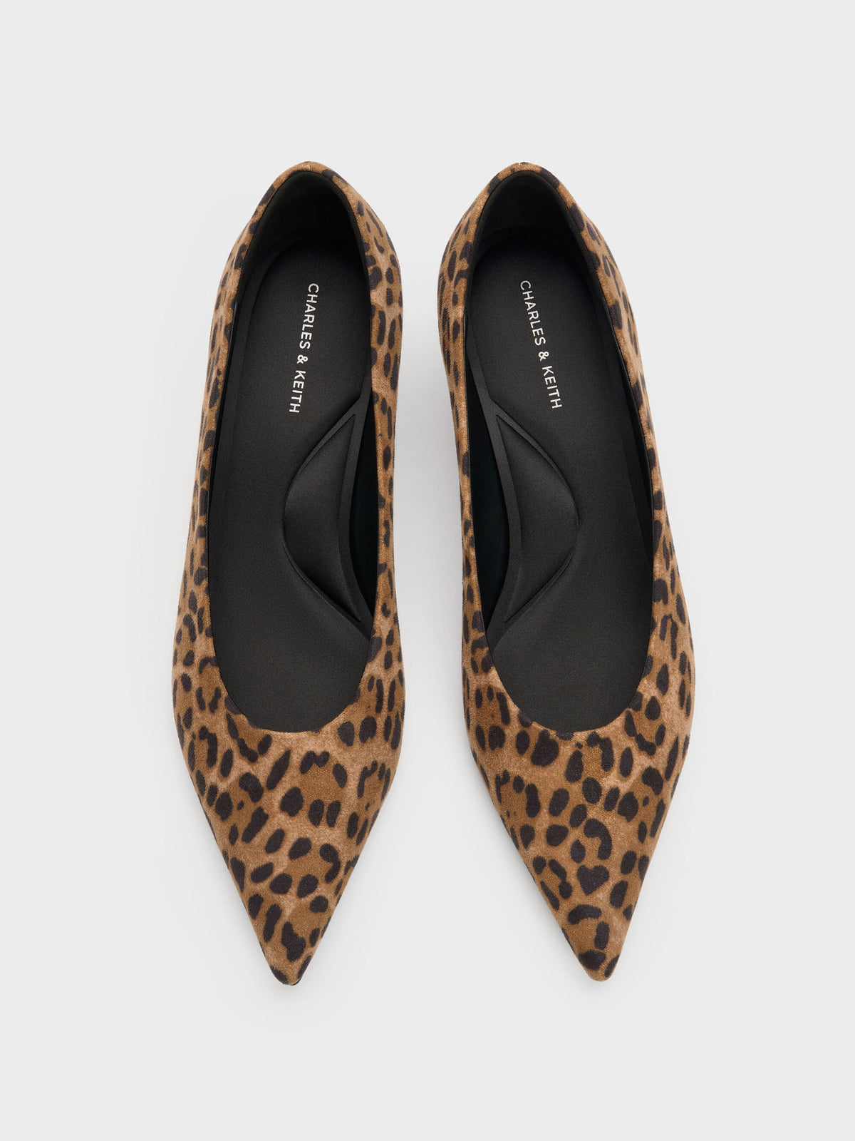 CHARLES & KEITH Great Value / Emelia Leopard-Print Kitten Heels - Animal Print Natural