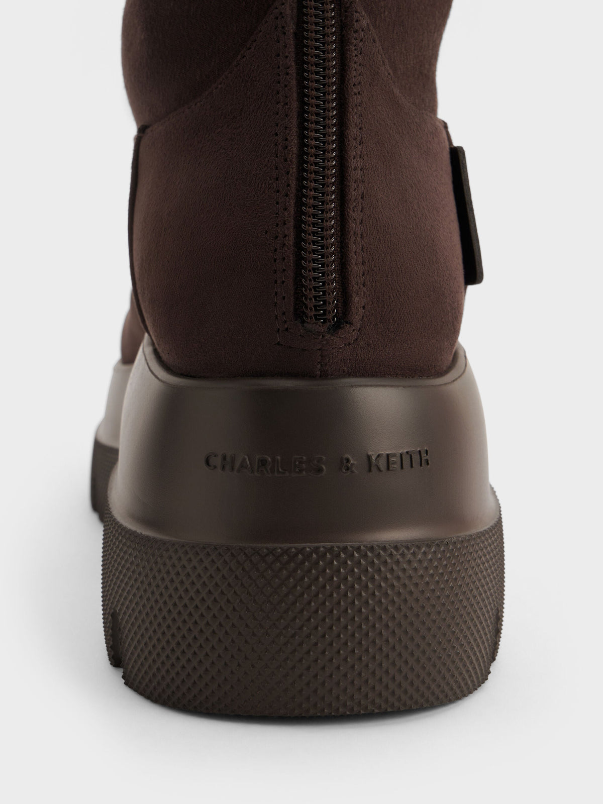 CHARLES & KEITH Best Price / Leoi Faux Suede Chunky Knee-High Boots - Dark Brown Textured