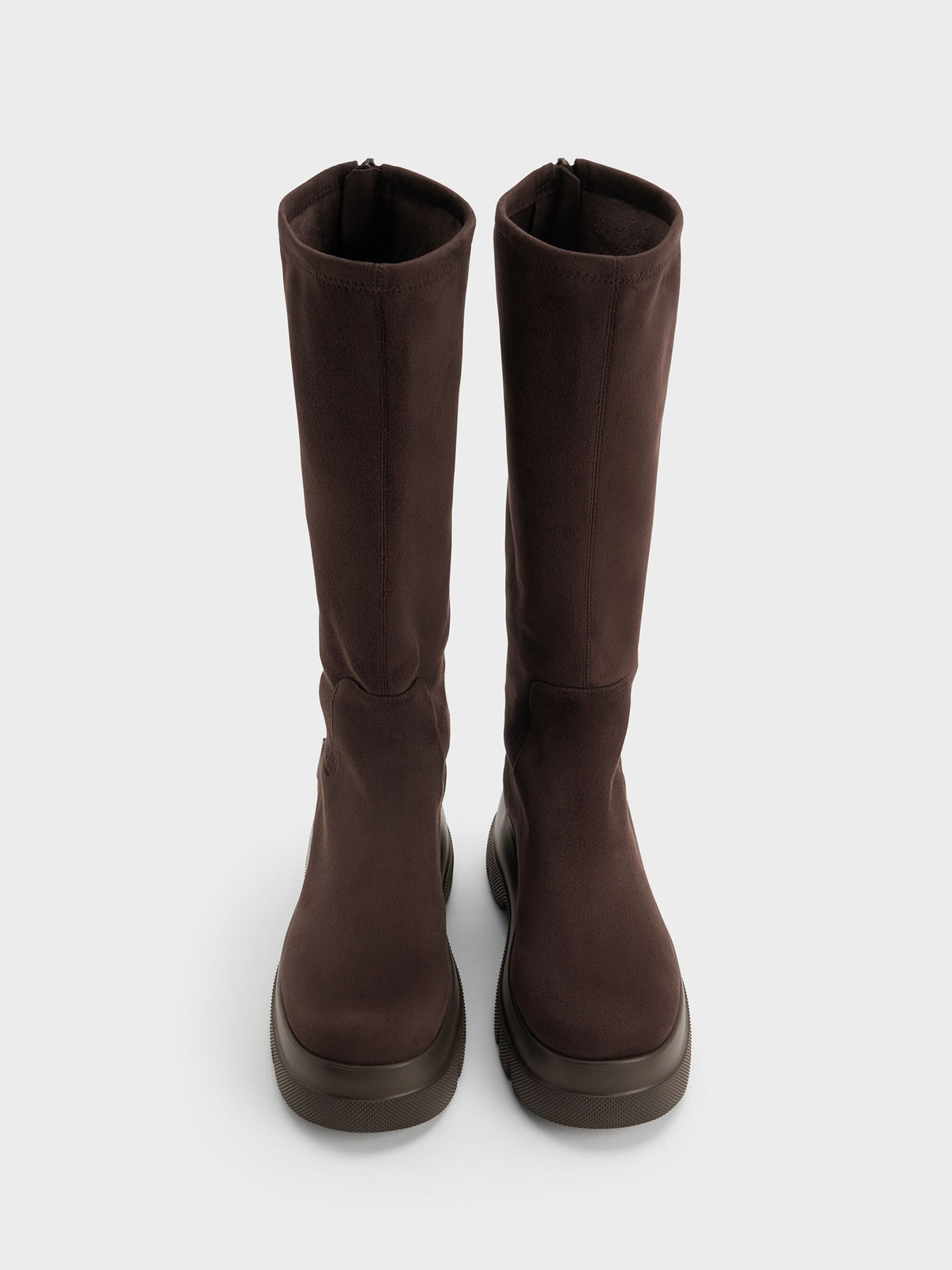 CHARLES & KEITH Best Price / Leoi Faux Suede Chunky Knee-High Boots - Dark Brown Textured