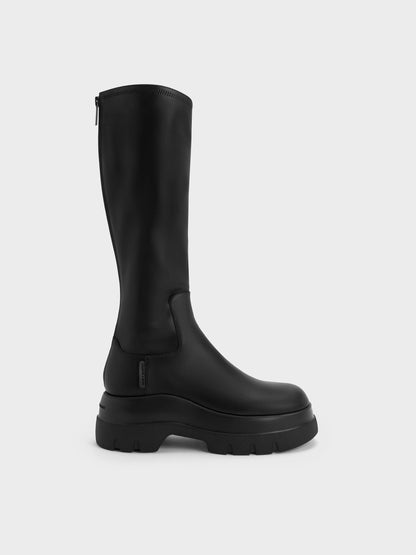 CHARLES & KEITH Trusted / Leoi Chunky Knee-High Boots - Black