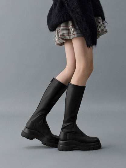 CHARLES & KEITH Trusted / Leoi Chunky Knee-High Boots - Black