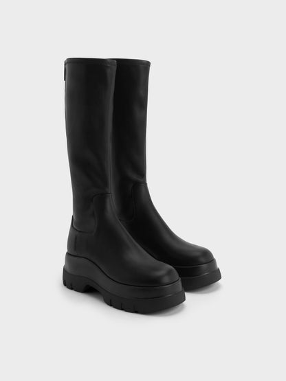 CHARLES & KEITH Trusted / Leoi Chunky Knee-High Boots - Black