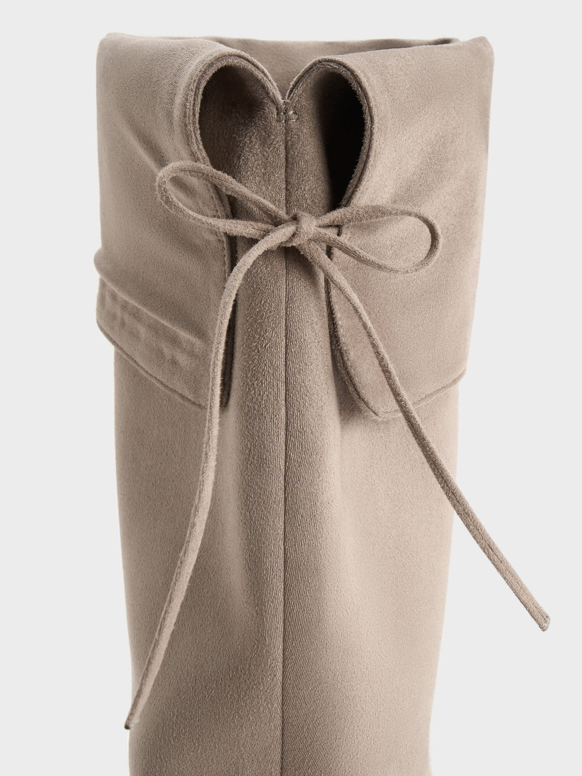 CHARLES & KEITH Value / Louisa Faux Suede Fold-Over Thigh-High Boots - Taupe