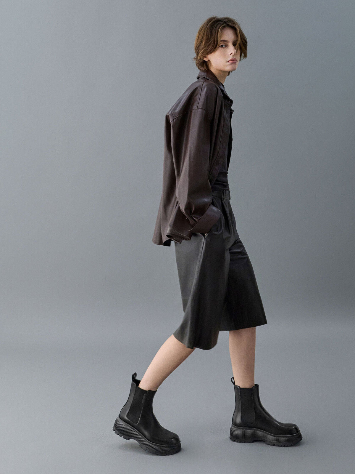 CHARLES & KEITH Trusted / Darra Ridged-Sole Ankle Boots - Black