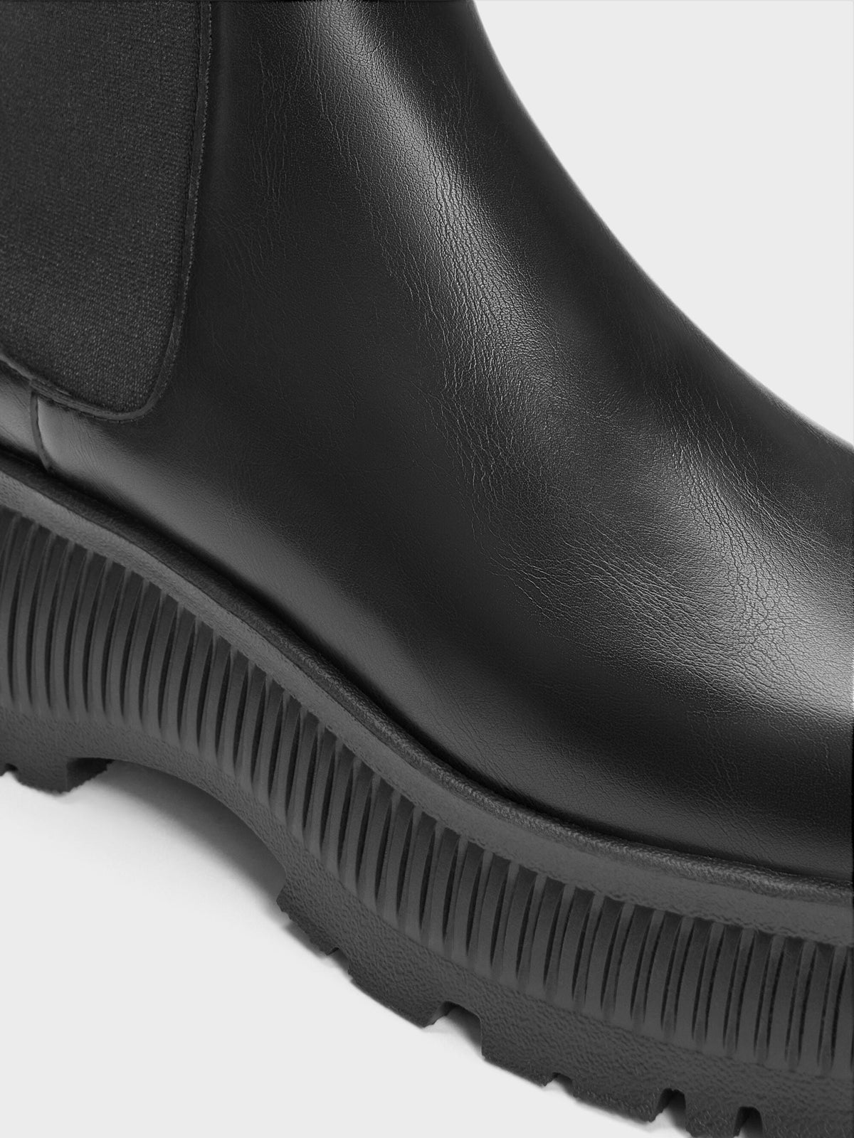 CHARLES & KEITH Trusted / Darra Ridged-Sole Ankle Boots - Black