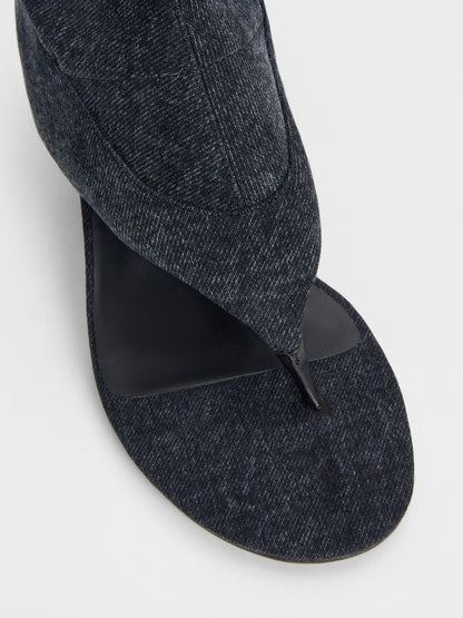 CHARLES & KEITH Popular / Aether Denim Thong Boots - Dark Blue