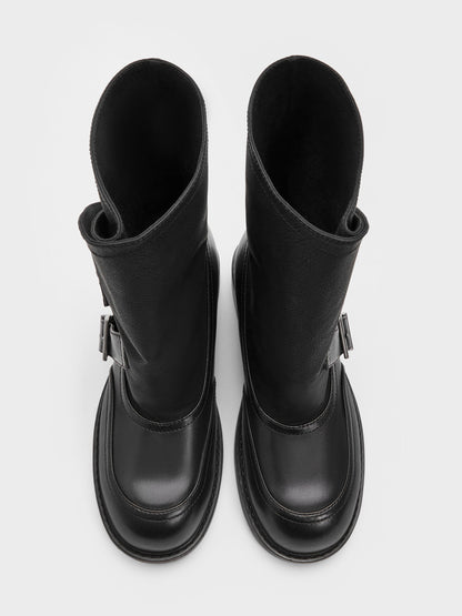 CHARLES & KEITH Best Price / Aether Buckled Calf Boots - Black