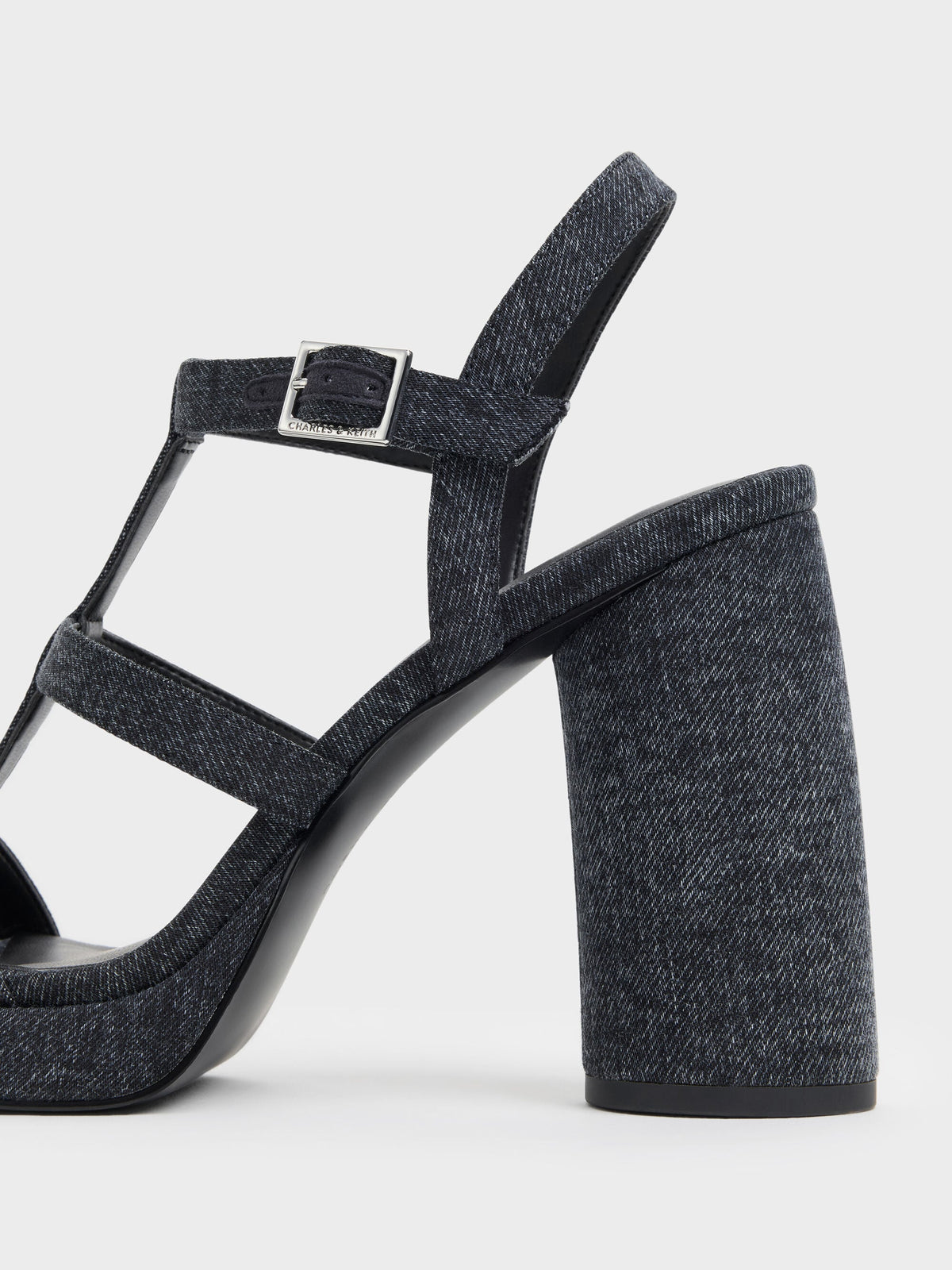 CHARLES & KEITH Everyday / Aether Denim Platform Sandals - Dark Blue
