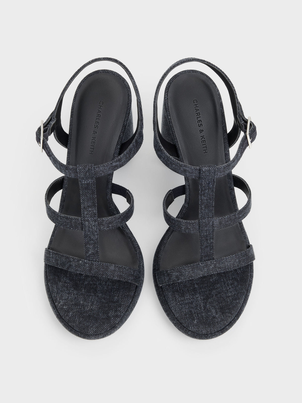 CHARLES & KEITH Everyday / Aether Denim Platform Sandals - Dark Blue