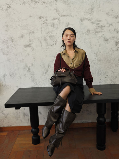 CHARLES & KEITH Signature / Aether Tassel-Zip Knee-High Boots - Dark Brown