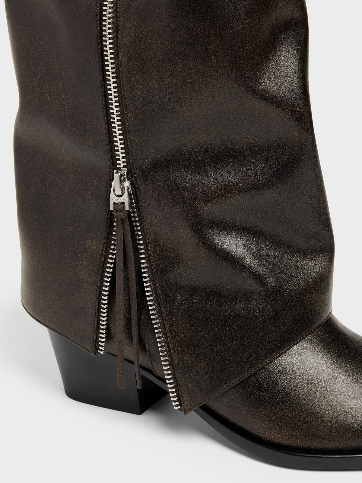 CHARLES & KEITH Signature / Aether Tassel-Zip Knee-High Boots - Dark Brown