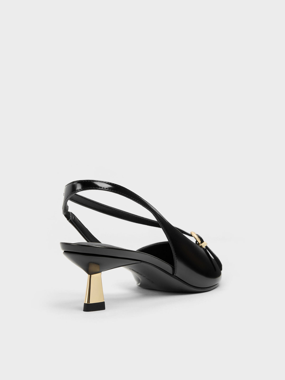 CHARLES & KEITH Essential / Asymmetric D'Orsay Slingback Pumps - Black Box