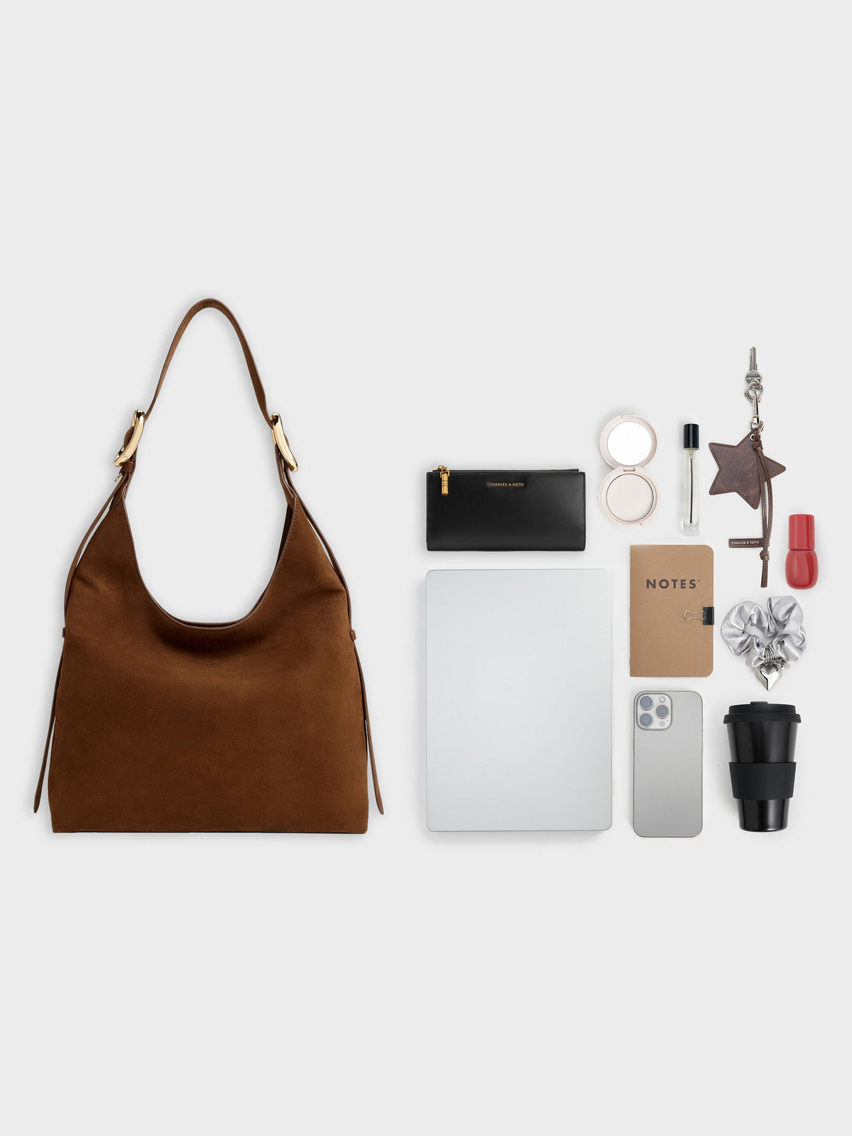 CHARLES & KEITH Deals / Aislin Hobo Bag - Pecan Brown