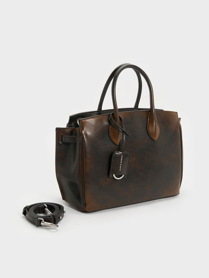 CHARLES & KEITH Signature / Large Ginevra Tote Bag - Brown