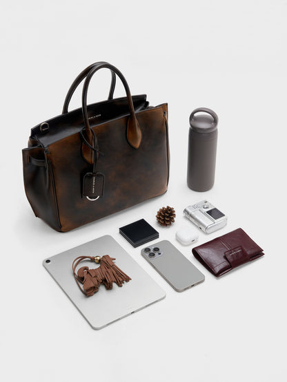 CHARLES & KEITH Signature / Large Ginevra Tote Bag - Brown
