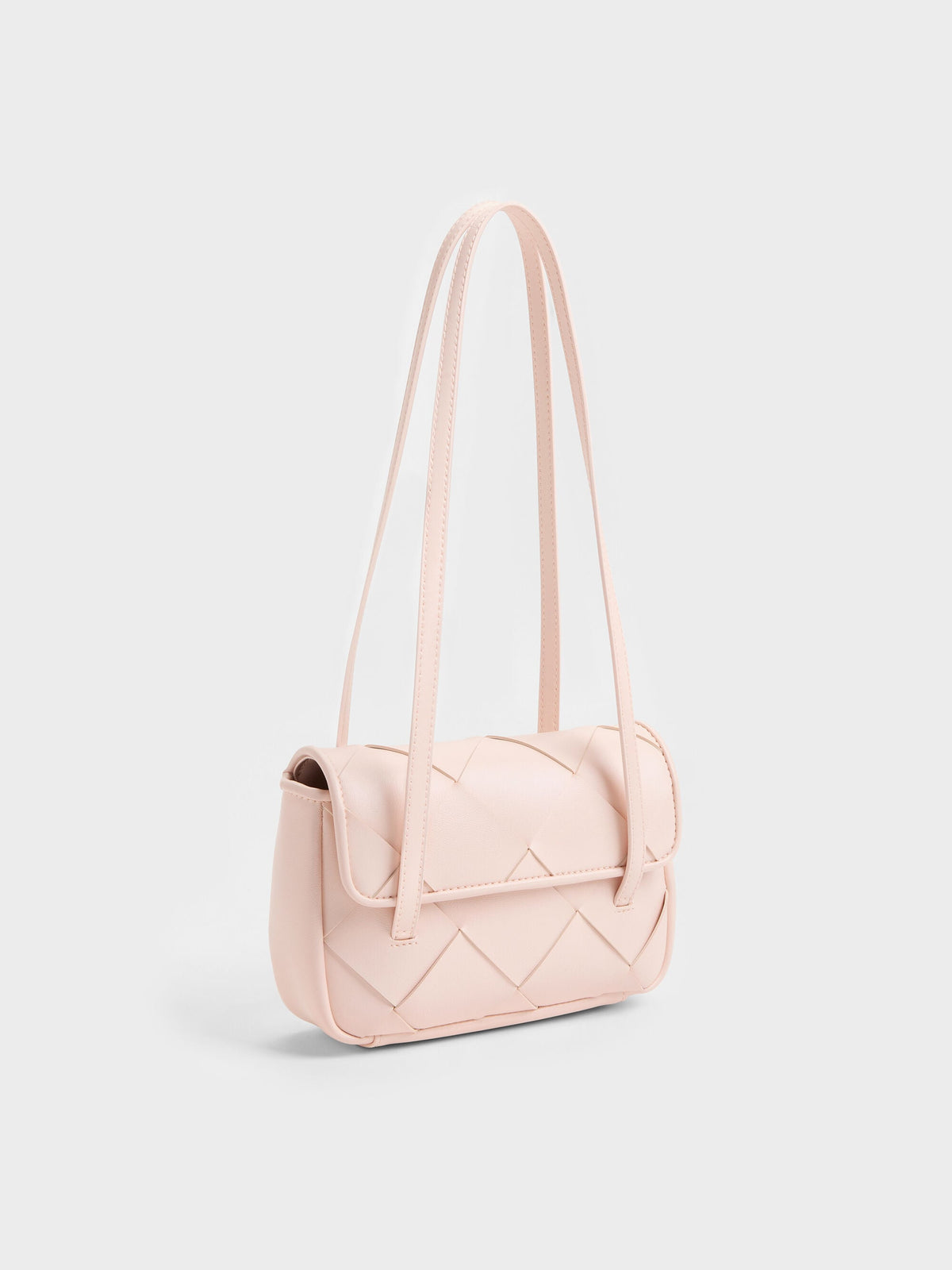 CHARLES & KEITH Essential / Maribel Woven Shoulder Bag - Soft Pink
