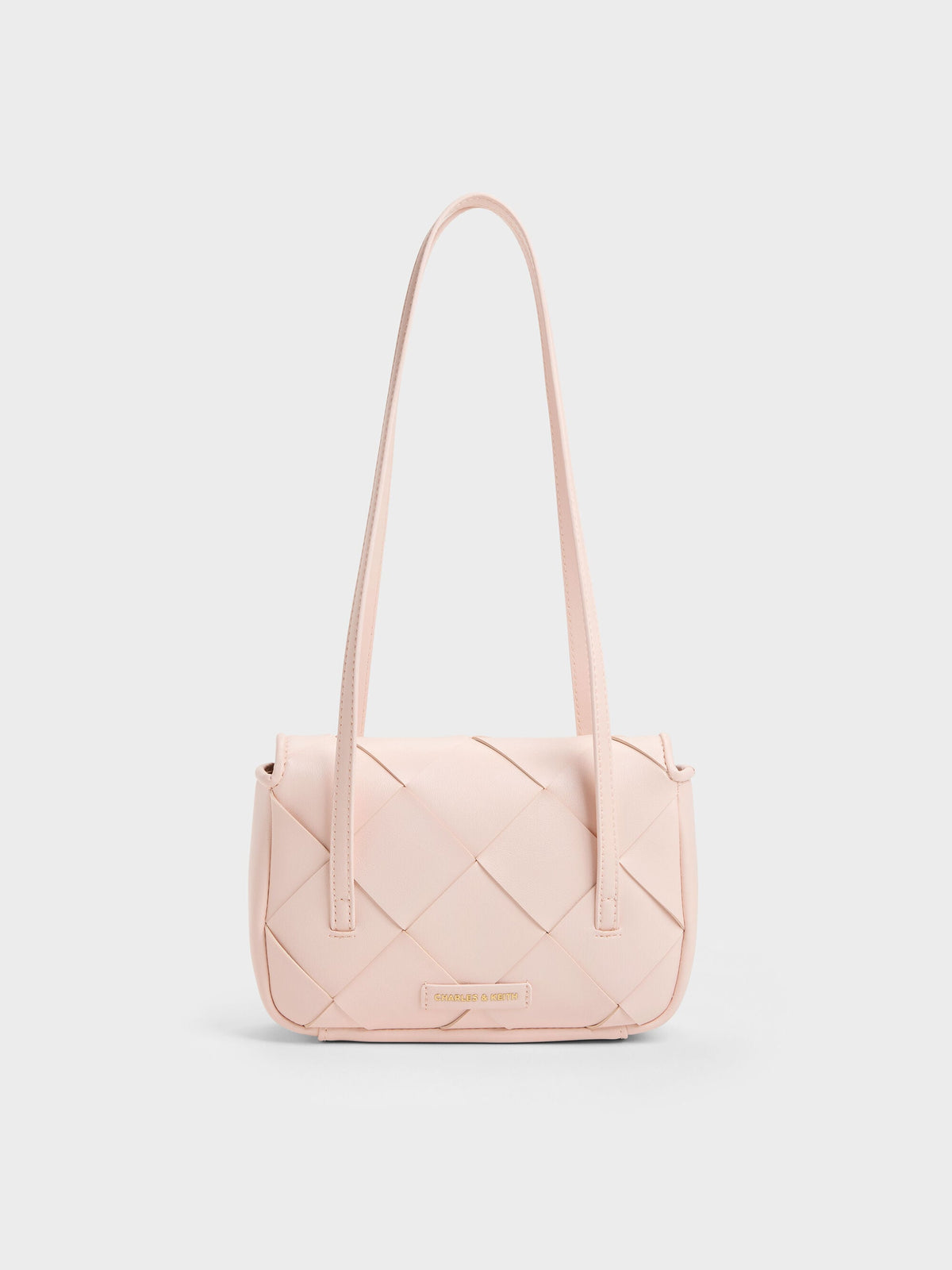CHARLES & KEITH Essential / Maribel Woven Shoulder Bag - Soft Pink