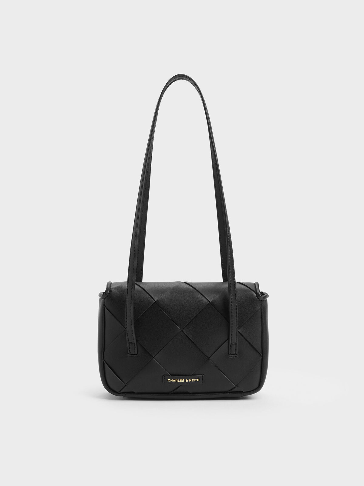 CHARLES & KEITH Trending / Maribel Woven Shoulder Bag - Black
