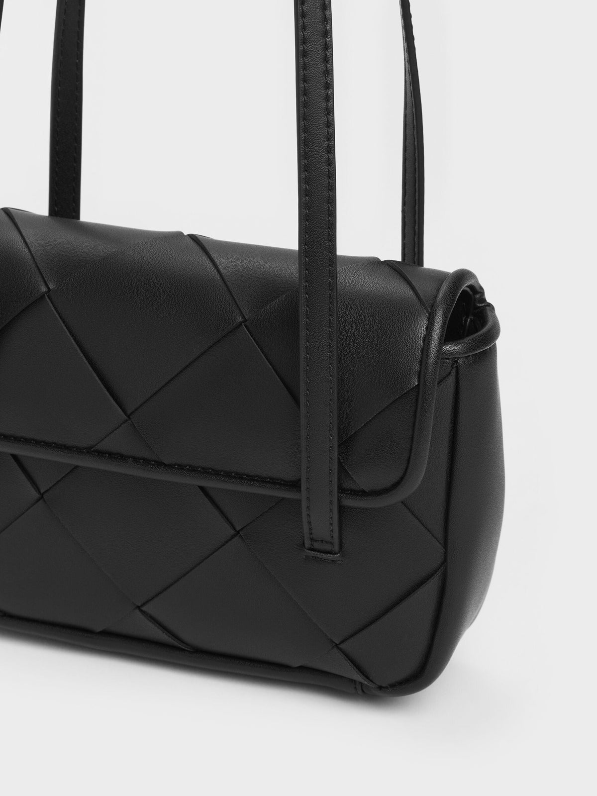 CHARLES & KEITH Trending / Maribel Woven Shoulder Bag - Black