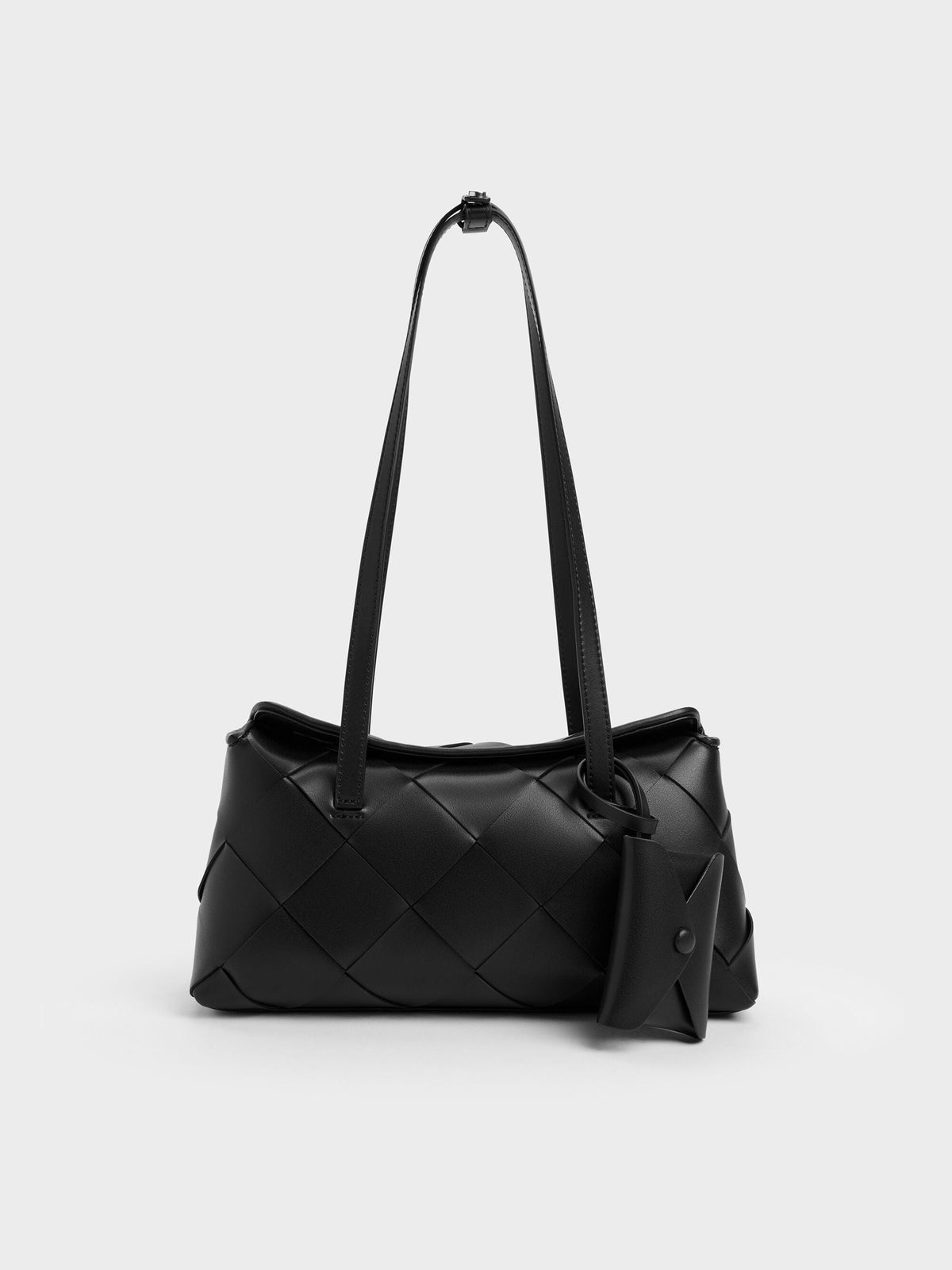 CHARLES & KEITH Popular / Maribel Woven Trapeze Shoulder Bag - Black