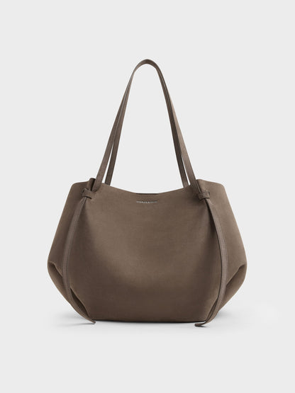CHARLES & KEITH Trending / XL Calla Tote Bag - Stone Grey
