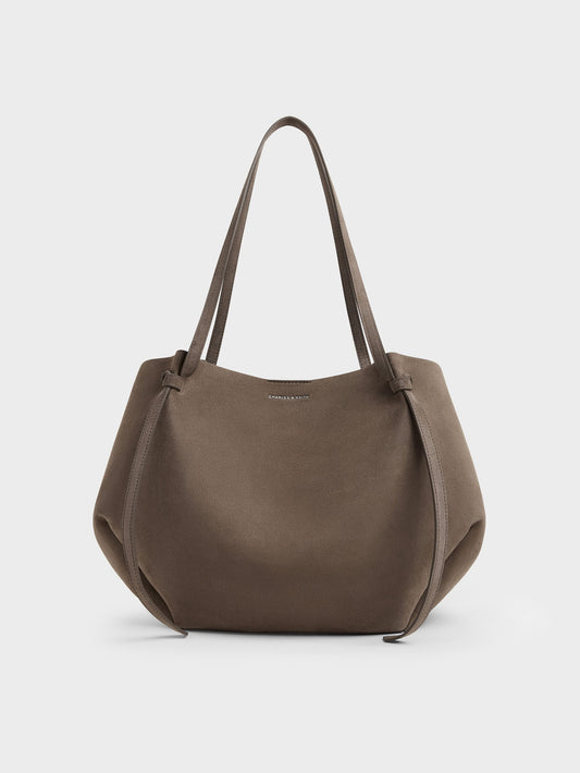 CHARLES & KEITH Trending / XL Calla Tote Bag - Stone Grey