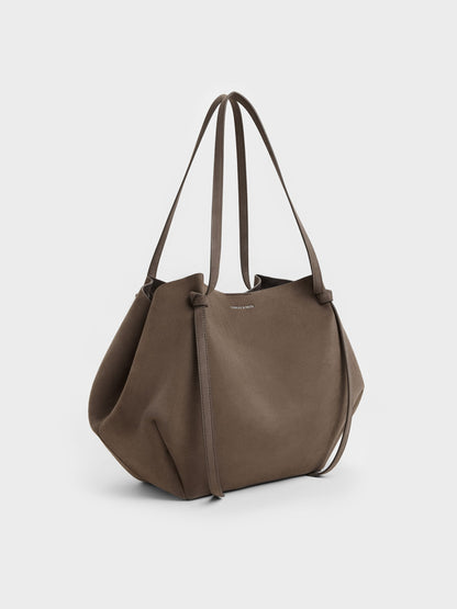 CHARLES & KEITH Trending / XL Calla Tote Bag - Stone Grey