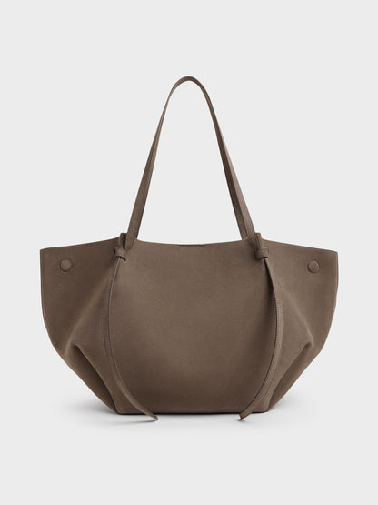 CHARLES & KEITH Trending / XL Calla Tote Bag - Stone Grey