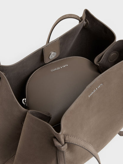 CHARLES & KEITH Trending / XL Calla Tote Bag - Stone Grey