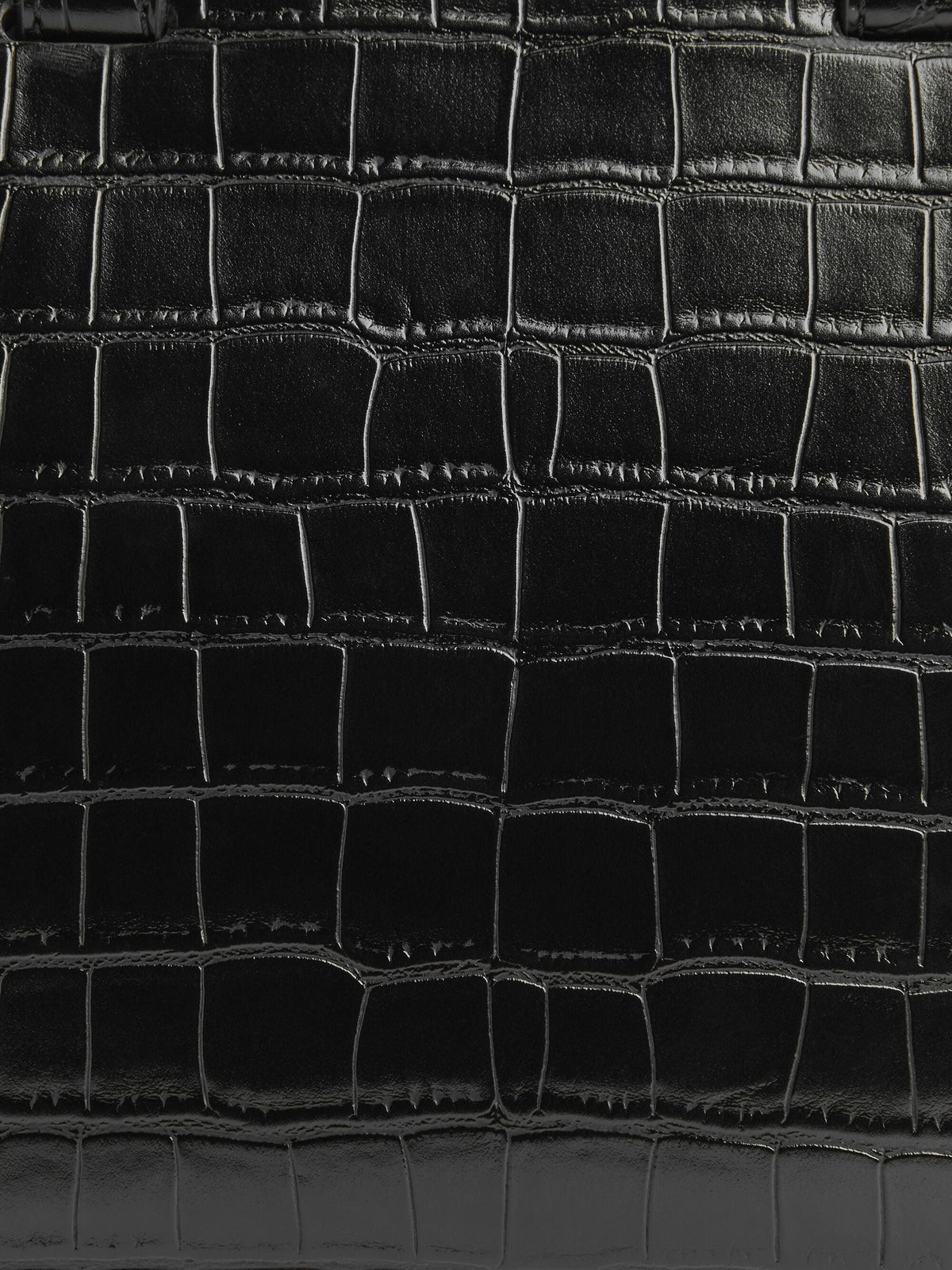 CHARLES & KEITH Discount / Pansy Trapeze Croc-Effect Top Handle Bag - Black