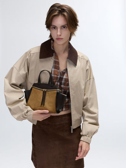 CHARLES & KEITH Hot Sale / Pansy Two-Tone Trapeze Top Handle Bag - Sahara Sand