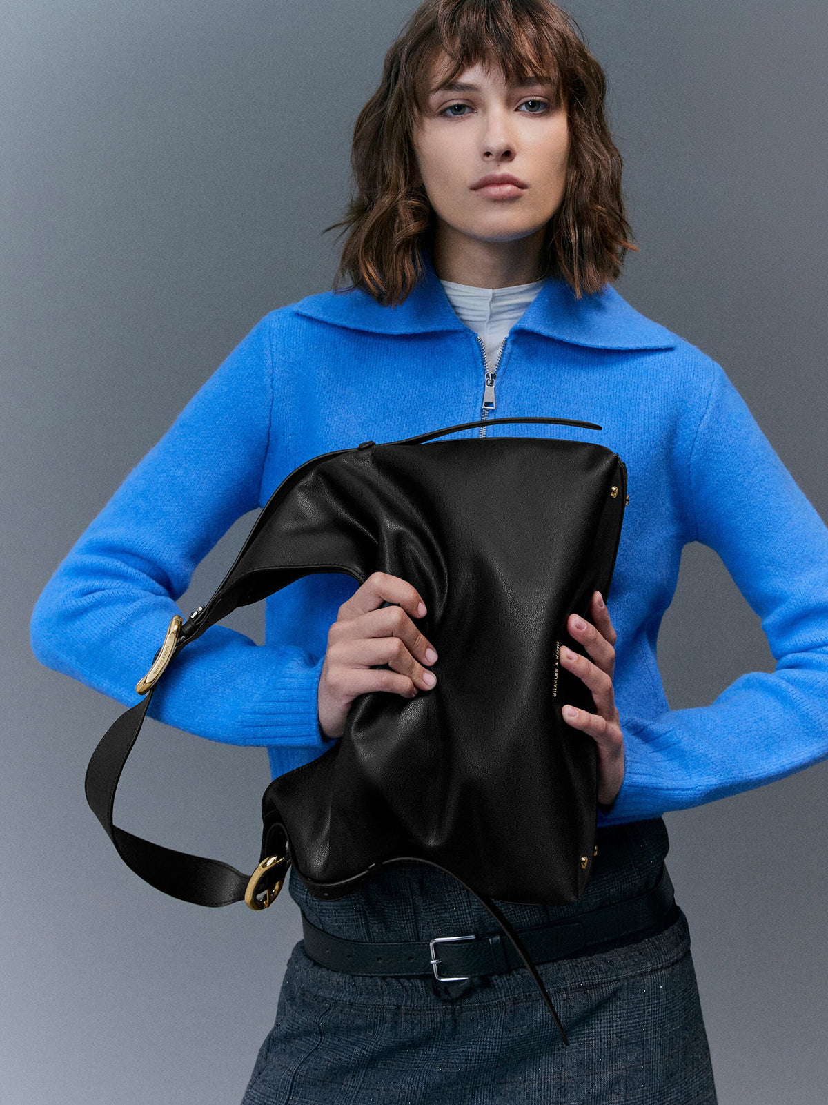 CHARLES & KEITH Premium / Aislin Hobo Bag - Black