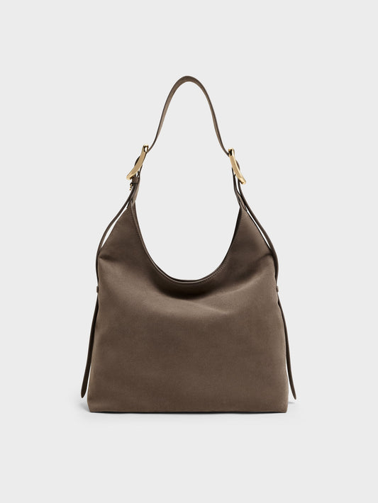 CHARLES & KEITH Signature / Aislin Hobo Bag - Stone Grey
