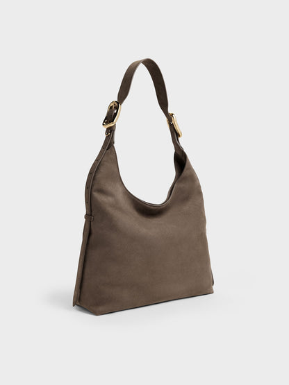 CHARLES & KEITH Signature / Aislin Hobo Bag - Stone Grey