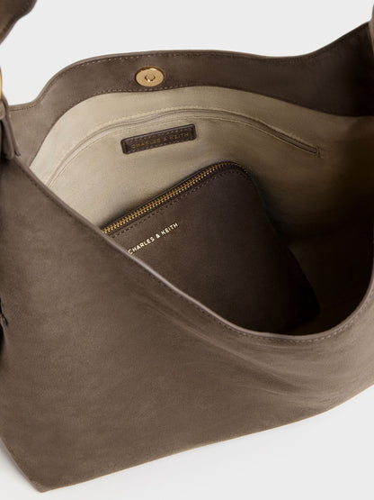 CHARLES & KEITH Signature / Aislin Hobo Bag - Stone Grey