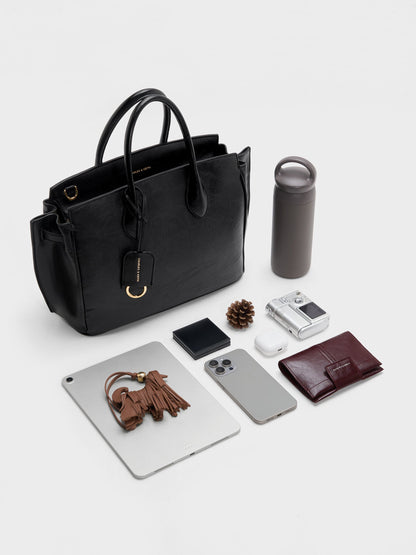 CHARLES & KEITH Trending / Large Ginevra Tote Bag - Black