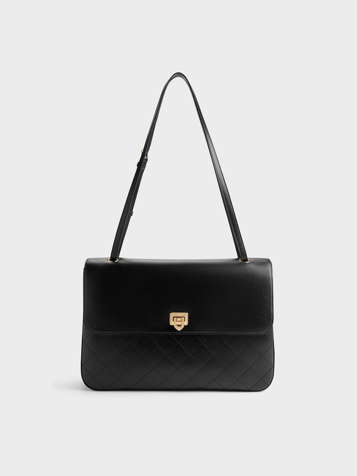 CHARLES & KEITH Special Offer / Connie Quilted Shoulder Bag - Black