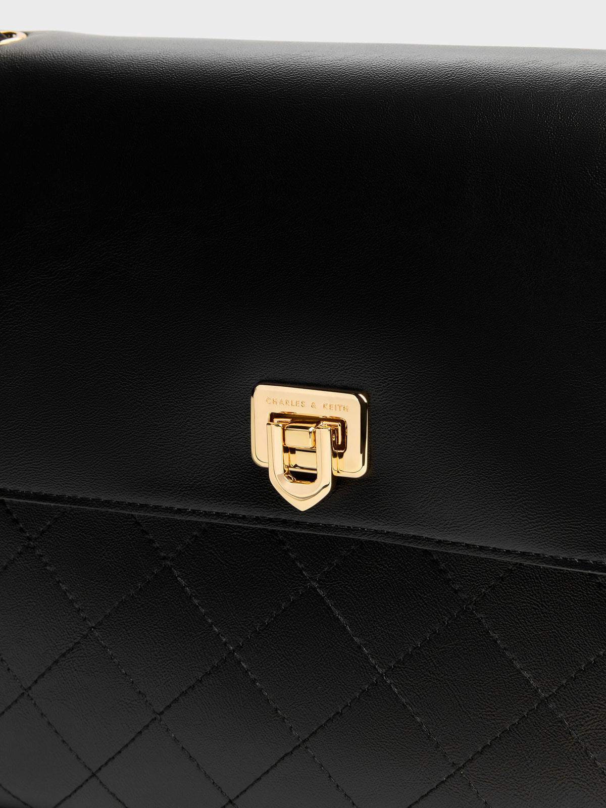 CHARLES & KEITH Special Offer / Connie Quilted Shoulder Bag - Black