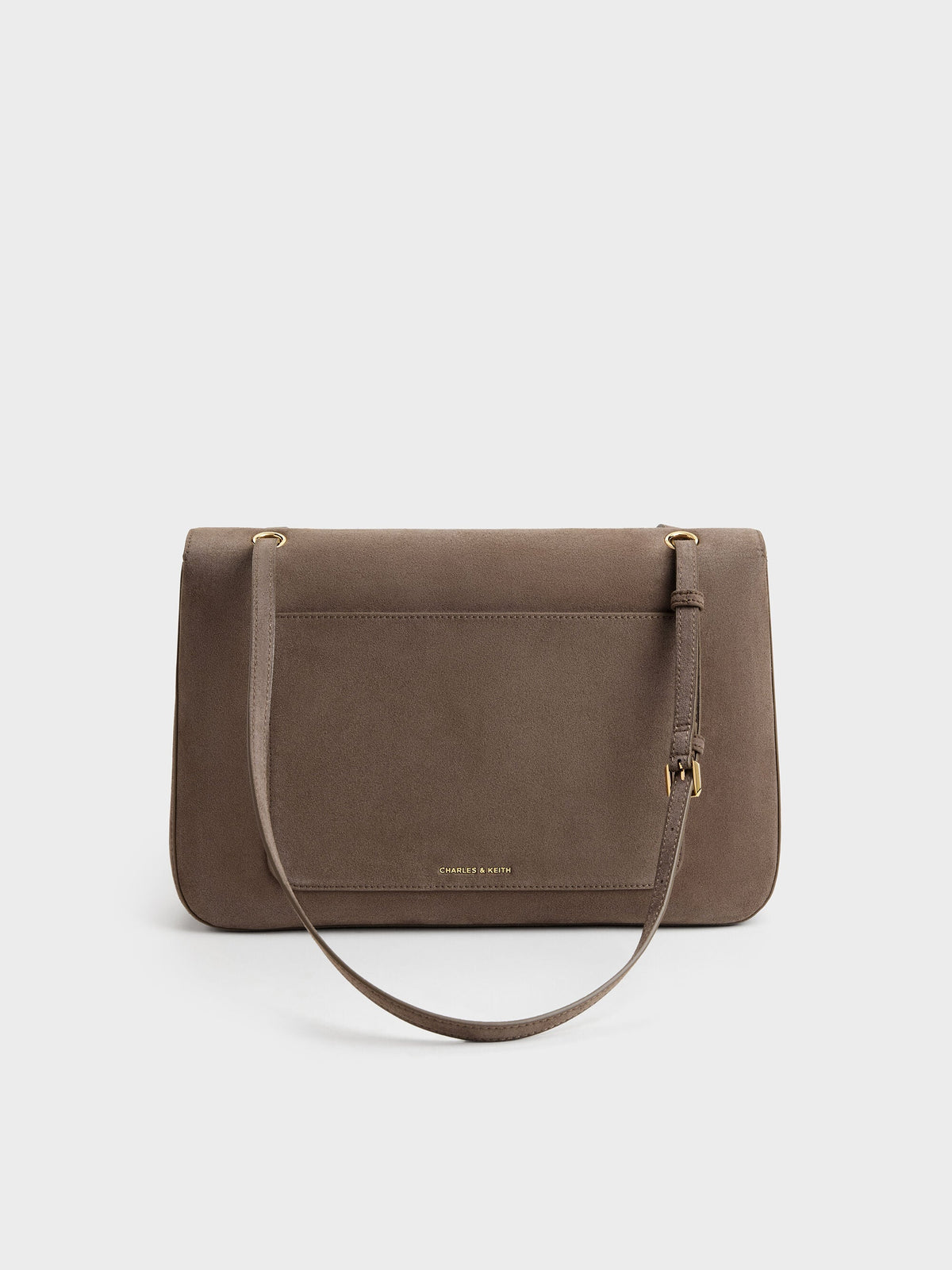 CHARLES & KEITH Everyday / Connie Quilted Shoulder Bag - Stone Grey