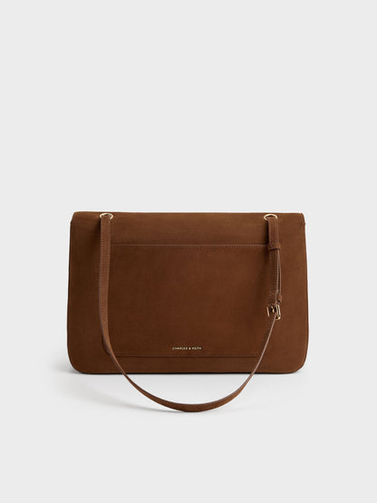 CHARLES & KEITH Popular / Connie Quilted Shoulder Bag - Pecan Brown