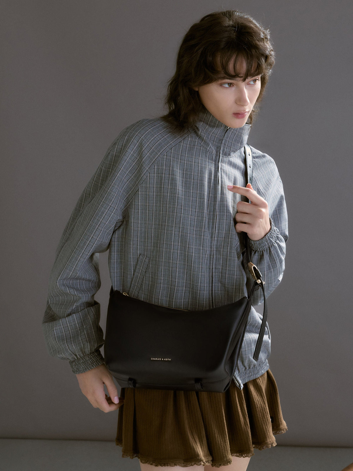 CHARLES & KEITH Top Pick / Zephyr Hobo Bag - Black