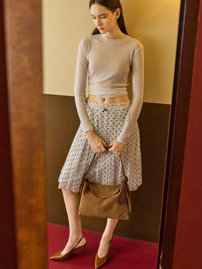 CHARLES & KEITH Top Pick / Large Leather & Suede Top-Flap Hobo Bag - Brown