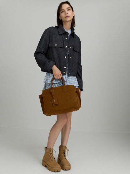 CHARLES & KEITH Smart Buy / Large Ginevra Tote Bag - Pecan Brown