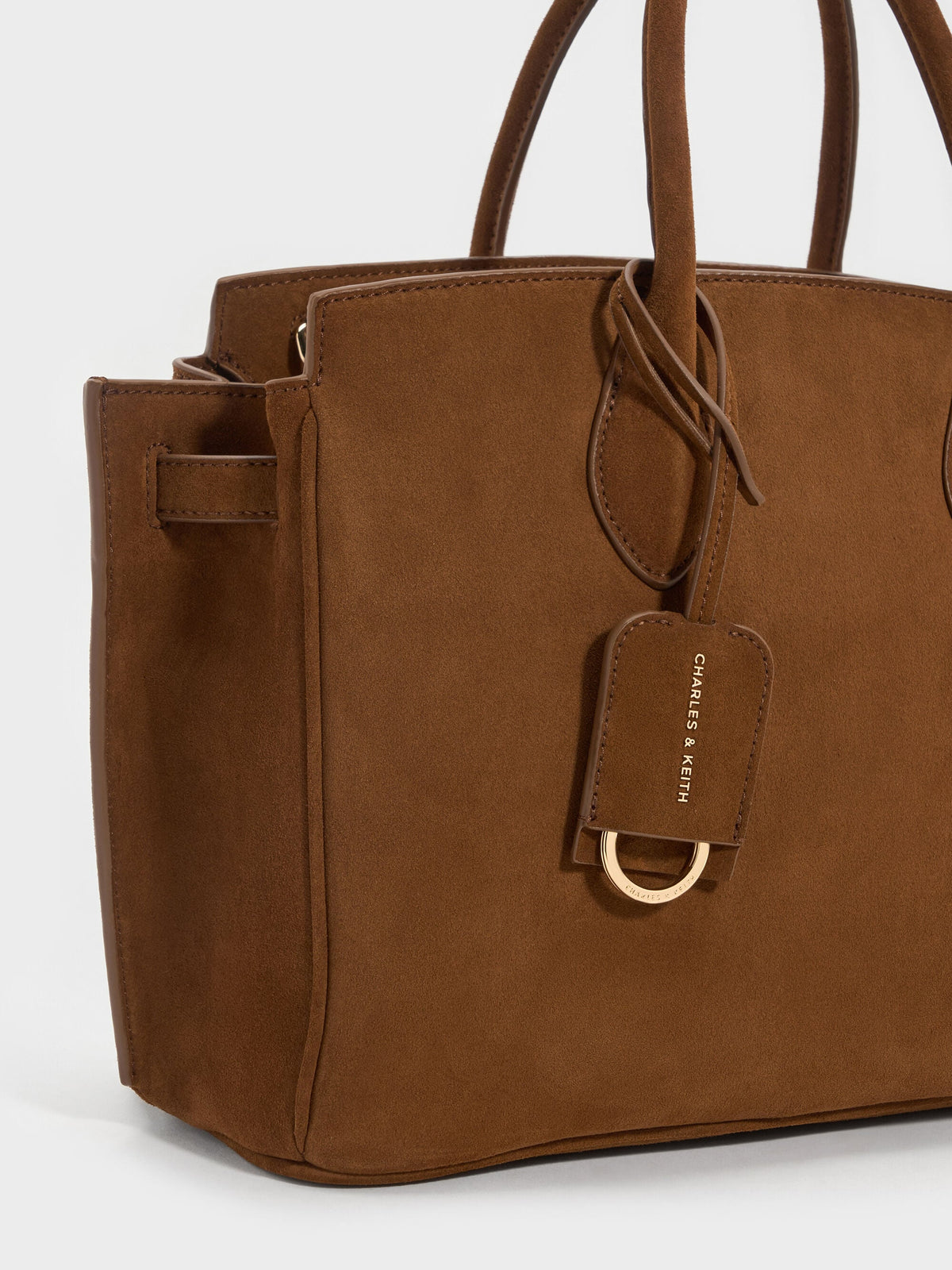 CHARLES & KEITH Smart Buy / Large Ginevra Tote Bag - Pecan Brown
