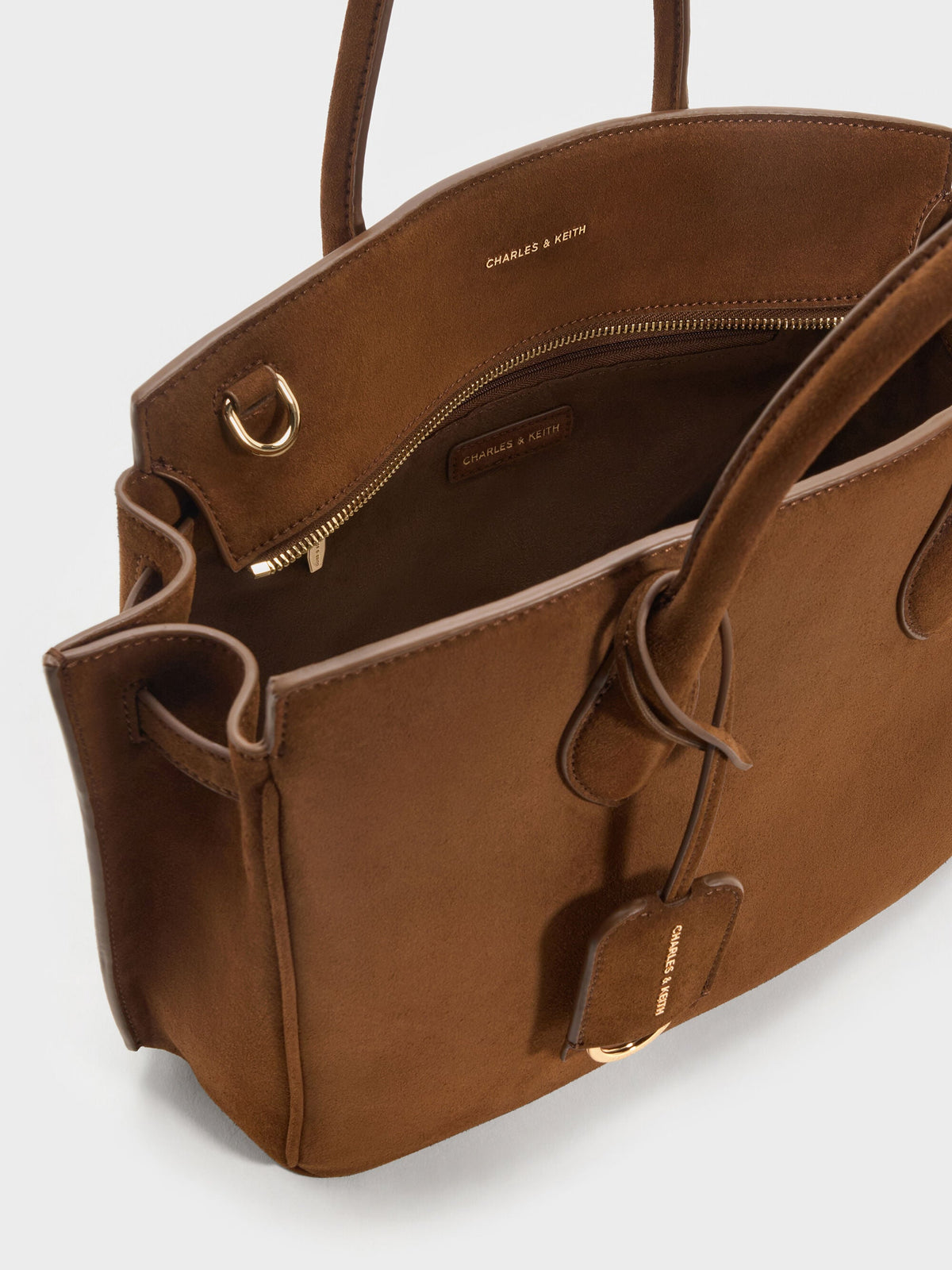 CHARLES & KEITH Smart Buy / Large Ginevra Tote Bag - Pecan Brown
