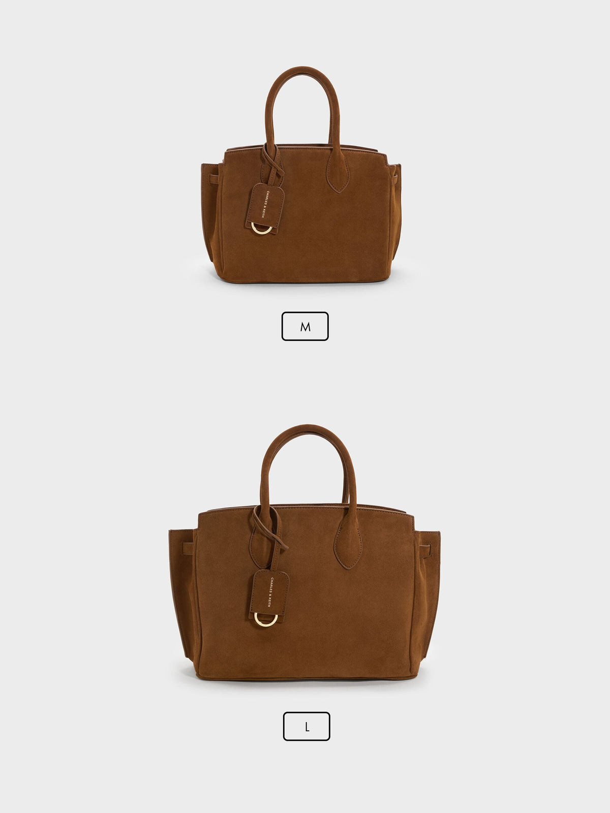 CHARLES & KEITH Smart Buy / Large Ginevra Tote Bag - Pecan Brown