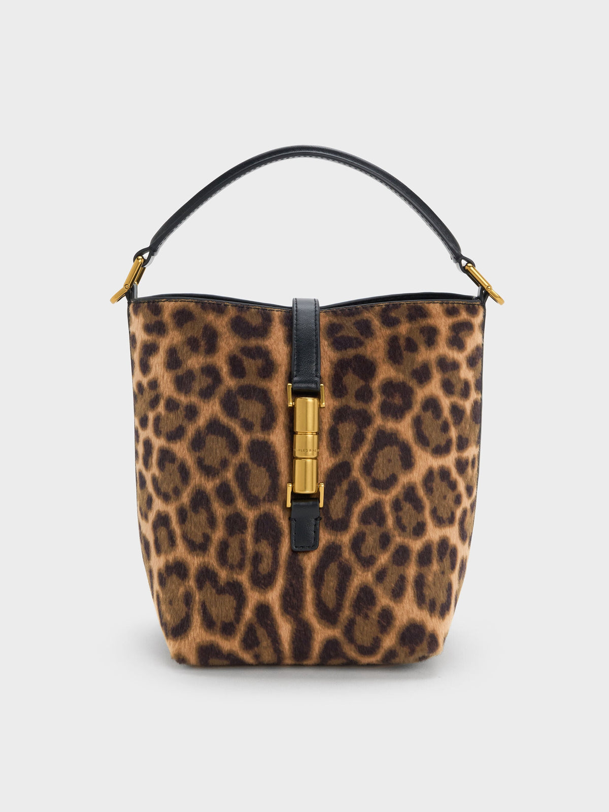 CHARLES & KEITH Smart Buy / Cesia Leopard-Print Metallic-Accent Bucket Bag - Multi