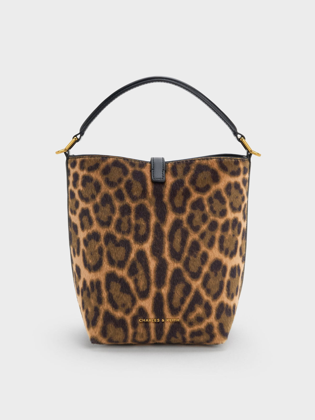 CHARLES & KEITH Smart Buy / Cesia Leopard-Print Metallic-Accent Bucket Bag - Multi