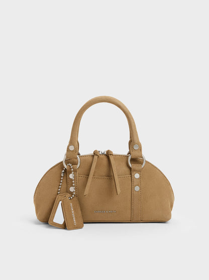 CHARLES & KEITH Great Value / Tatiana Studded Bowling Bag - Sand